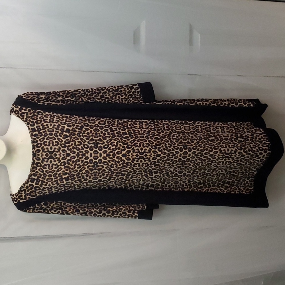 Nicole by Nicole Miller Golden Leopard Cheetah Long Sleeve Dress NWT